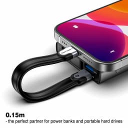 UGOURD New Flat Thunderbolt 5 High-Speed Data Cable 80Gbps 0.15m-1m Full-Featured Type C USB5 Cable Compatible All USB-C Ports