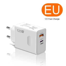 2026 120W Original Phone Charger Turbo Fast Charge PD USB 2 In 1 Charger 2Ports Fast Charging For Xiaomi Huawei iPhone Samsung