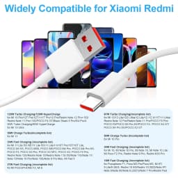 6A 67W 90W 120W Turbo Fast Charging Type C Cable for Xiaomi 11 12 13 14 15 Ultra Redmi Note 11T 12T 13 14 POCO X4 X5 X6 X7 Pro