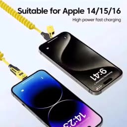 4 in 1 65W Spring Short Data Cable 6A USB Type C Spring Telescopic Quick Charger Wire Spring USB Cable for IPhone15 141312