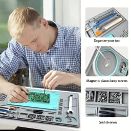 Heat Resistant Solder Mat Insulation Phone Repair Mat Screw Silicone Table Mat Set for Work Desk Maintenance Tools