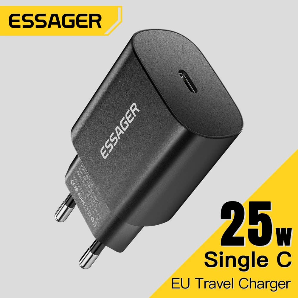 Essager 25W USB C Charger PD Fast Charge Charger Quick Phone Charger for iPhone 16 15 Pro Max Xiaomi 14 Oneplus Xiaomi Samsung