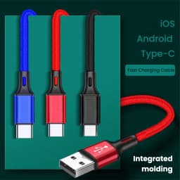 25cm Short Cable USB Micro Type C Cable Fast Charging Data Cable For iPhone Xiaomi Samsung Power Bank USB C Nylon Braided Cable