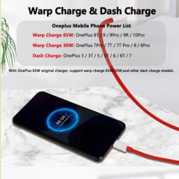 65W/6.5A Fast Charge Type C Cable for USB C to USB C Warp Charger Cables for USB PD USBC for Oneplus 8T One Plus 8t Warp Charge