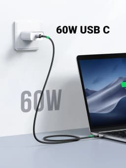 UGREEN 60W USB C Cable 100W Type C to Type C Cable 3A PD Fast charging data 25cm 50cm 1m 1.5m 2m 3m Nylon Braided phone notebook