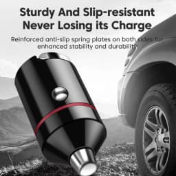 100W Dual Ports Mini Car Pull Ring Charger PD30W USB Type C Multi-Functional Fast Charging Car Charger Adapter For Huawei Xiaomi