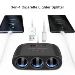 120W USB PD Socket 3 in 1 Car Cigarette Lighter Splitter 12V 24V Fast Charger Plug Phone Power Adapter for iPhone GPS Dashcam
