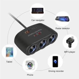120W USB PD Socket 3 in 1 Car Cigarette Lighter Splitter 12V 24V Fast Charger Plug Phone Power Adapter for iPhone GPS Dashcam