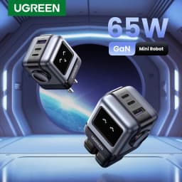【US Plug】UGREEN 65W 30W GaN Charger Robot Design PD3.0 Fast Charger QC4.0 3.0 PPS for iPhone 18 17 16 Pro Macbook Laptop Table