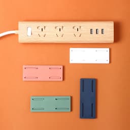 Wall-Mounted Holder Punch-Free Plug Fixer Self-Adhesive Socket Fixer Cable Power Strip Holder Cable Wire Organizer Rack
