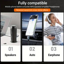 SUNKANDI 3.5mm Audio Cable Male to Male Stereo Audio AUX Cord for Car, Headphone Jack, Speaker, Home Stereos, Smartphone