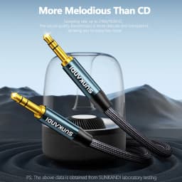 SUNKANDI 3.5mm Audio Cable Male to Male Stereo Audio AUX Cord for Car, Headphone Jack, Speaker, Home Stereos, Smartphone