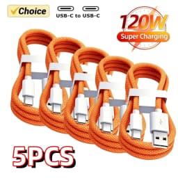 5PCS USB A Cable to USB C 240W Fast Charging Charger Cable Supports Fast Charging For iPhone 17 16 15 Samsung Huawei Xiaomi Etc
