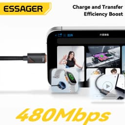 Essager Car Spring Type C Cable For iPhone 16 15 Xiaomi Samsung 100W PD Fast Charging For Macbook iPad Type C to Type C Cable