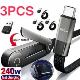 1/3PCS Foldable Charging Cable With Integrated Stand Fast Charging Cable Phone Tablet 240W Ultra-Fast Data Cable Phone Holder