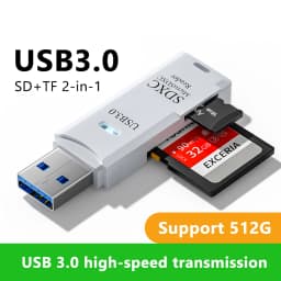 2 in 1 USB 3.0/2.0 Card Reader MicroSd TF Card Memory Reader High Speed For PC Laptops Accessories SD Card Reader Adapter