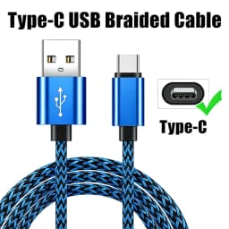 Alloy Braided Type C USB Fast Charge Cable For Samsung Xiaomi Redmi POCO Huawei Honor OPPO VIVO Quick Charging USB Type-C Cables