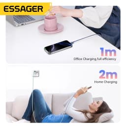 Essager USB C Color Cable For iPhone 16 15 14 Xiaomi Huawei PD 60W Fast Charging For Samsung Macbook iPad Type C to Type C Cable