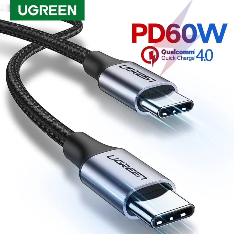 UGREEN 60W USB Type C To USB C Cable For Macbook iPad Samsung Xiaomi PD Fast Charging Charger Cord 3A Fast USB C Cable
