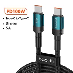 Toocki 100W/60W USB C to Type C Fast Charging Phone Cable for iPhone 17 16 Samsung PS5 Quick Charge Type C Data Wire for Xiaomi