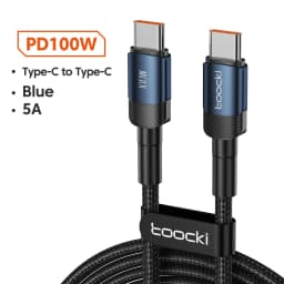 Toocki 100W/60W USB C to Type C Fast Charging Phone Cable for iPhone 17 16 Samsung PS5 Quick Charge Type C Data Wire for Xiaomi