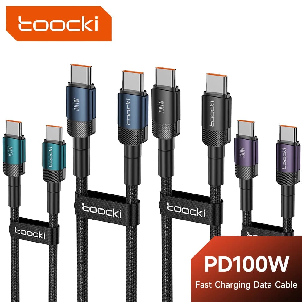 Toocki 100W/60W USB C to Type C Fast Charging Phone Cable for iPhone 17 16 Samsung PS5 Quick Charge Type C Data Wire for Xiaomi
