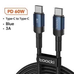 Toocki 100W/60W USB C to Type C Fast Charging Phone Cable for iPhone 17 16 Samsung PS5 Quick Charge Type C Data Wire for Xiaomi