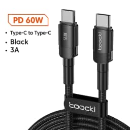 Toocki 100W/60W USB C to Type C Fast Charging Phone Cable for iPhone 17 16 Samsung PS5 Quick Charge Type C Data Wire for Xiaomi