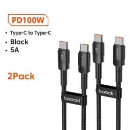 Toocki 100W/60W USB C to Type C Fast Charging Phone Cable for iPhone 17 16 Samsung PS5 Quick Charge Type C Data Wire for Xiaomi
