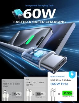 NNBILI USB C Cable For iPhone 15 16 17 Pro Max iPad PD 65W 45W 25W Turbo Charging Cord Type C Fast Charger For Samsung S26 S25