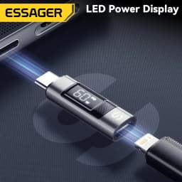 Essager Type C to Lighting OTG Adapter Digital Display PD 60W Fast Charging Lighting To Type C Connector For iPhone 15 14 13 12