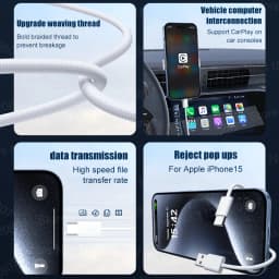 35W USB Cable Connect CarPlay Exclusive For Apple iPhone 16 15 Pro Max Plus USB to Type-C Fast Charging Cables Type-C Data Line