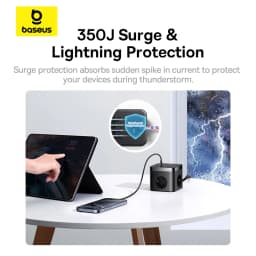 Baseus 30W Charger Fast Power Strip 4000W 3AC Outlet Desktop Charging Station Surge Protection For Tablet iPhone Samsung Xiaomi