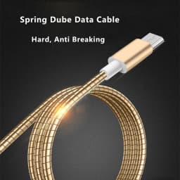 66W 6A Type C Charge Data Cable Spring Metal Braided For Xiaomi 12Pro K60 Samsung S6 S7 Huawei P40 P60 Android Phone USB C Cord