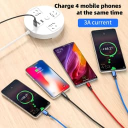 4 In 1 Micro USB Type C Fast Charging Cable 3A Quick Charge Phone Data Line Cord For Iphone 15 14 Xiaomi Huawei USB C