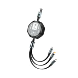 3 In 1 Retractable USB 100W Cable Fast Charging And Data Micro USB Type C For iphone6-14 Android Phone Xiaomi Huawei OPPO