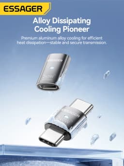 Essager USB4.0 40Gbps OTG Converter 240W Power Delivery Right Angle USB C Data Transfer Adapter For Phone Macbook Tablet 8K60Hz