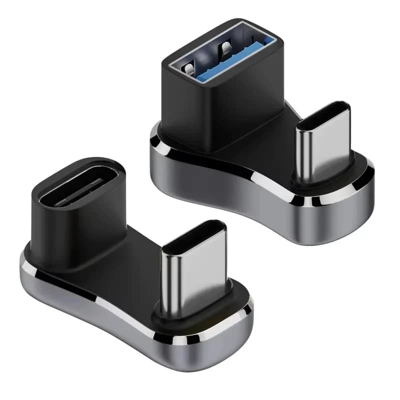 180 Degree Angle USB C Adapter Type C Male to Female 20Gbps PD 140W Fast Charging Converter Adapter for Steam Deck Accessories