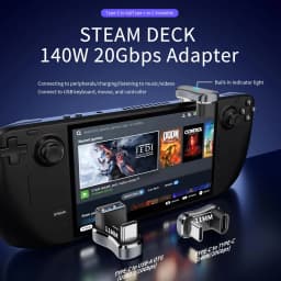 180 Degree Angle USB C Adapter Type C Male to Female 20Gbps PD 140W Fast Charging Converter Adapter for Steam Deck Accessories