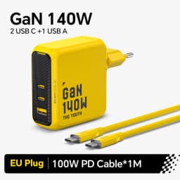 AOHI Youth 140W GaN Charger PD3.1 3-Port Type C Quick Charge For Macbook Pro Laptop USB Fast Charger For iPhone 16 Xiaomi Tablet