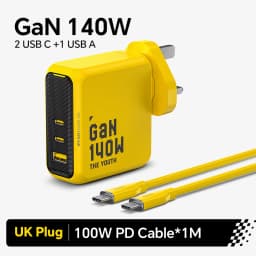AOHI Youth 140W GaN Charger PD3.1 3-Port Type C Quick Charge For Macbook Pro Laptop USB Fast Charger For iPhone 16 Xiaomi Tablet