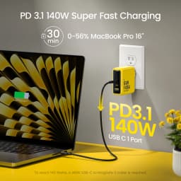 AOHI Youth 140W GaN Charger PD3.1 3-Port Type C Quick Charge For Macbook Pro Laptop USB Fast Charger For iPhone 16 Xiaomi Tablet