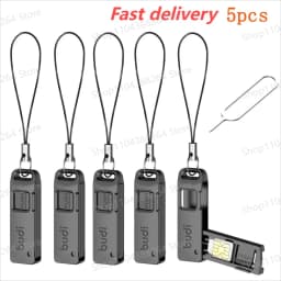 5pcsMulti-function Card Slot Storage Box TF SIM Card Ejector Storage Slot With Lanyard Anti-lost SIM Card Removal Needle Pin