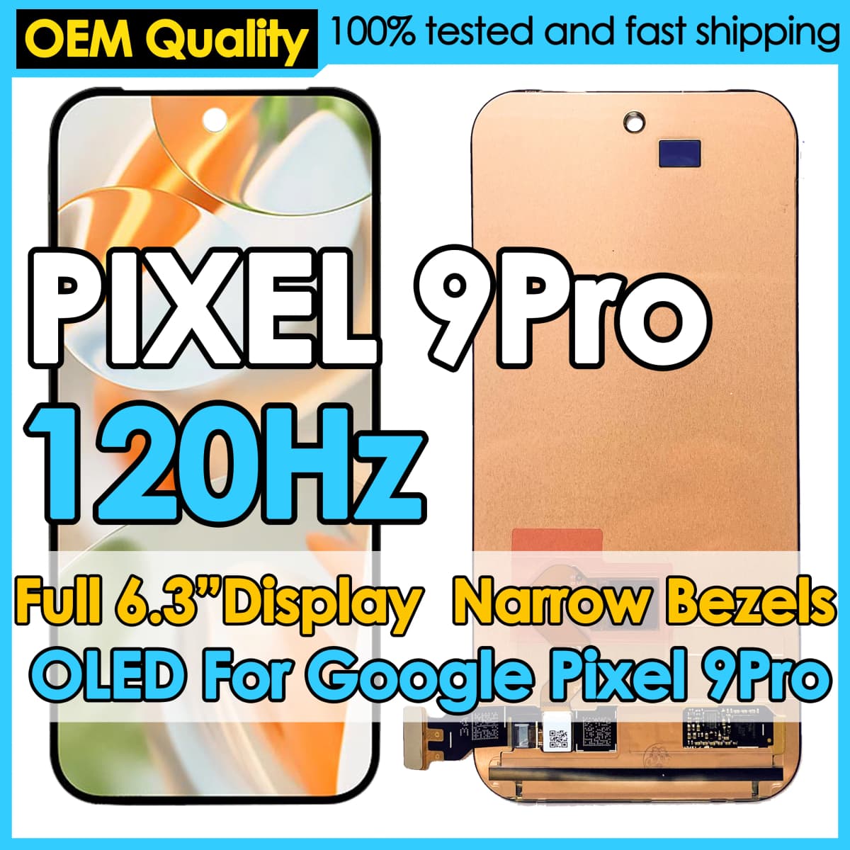 OEM 120Hz OLED For Google Pixel 9 Pro Screen Replacement LCD Phone Mobile Display Touch Digitizer Assembly Repair Kit 9Pro