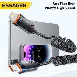 Essager Spring Type C To Lightning Cable PD 29W Fast Charging Data For IPhone14 13 12 Apple Airpods Charger 1.8m Carplay Cable