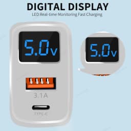 PD 20W Charger USB Type C Fast Charging Digital Display Phone Charge Adapter For iPhone Samsung Xiaomi Quick Charge Wall Charger