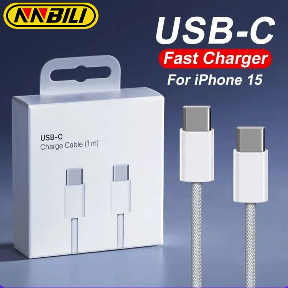 NNBILI Original USB-C Cable For Apple iPhone 15 Pro Max PD 60W Fast Charging For Xiaomi Samsung Type C Weaving Cable Accessories