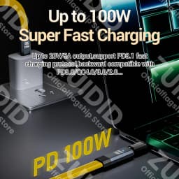Flat USB3.2 20Gbps ThunderBolt 3 Type C to C Extension Data Cable PD100W 5A USB-C Cord For iPhone 16 15 Pro MacBook Pro Samsung