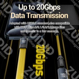 Flat USB3.2 20Gbps ThunderBolt 3 Type C to C Extension Data Cable PD100W 5A USB-C Cord For iPhone 16 15 Pro MacBook Pro Samsung
