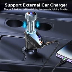 QOOVI 150W 4-Ports Car Charger USB Type C Super Fast Charging PD 4.0 Cigarette Lighter Socket For iPhone Xiaomi Samsung Huawei